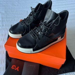 Adidas Y-3 Yohji Yamamoto Riyal II Black Leather Mix Sneakers Women's US 6.5